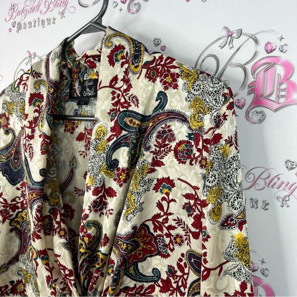 Above the crowd blazer boho retro vintage shiny Paisley Print Women's Jacket - Picture 3 of 7